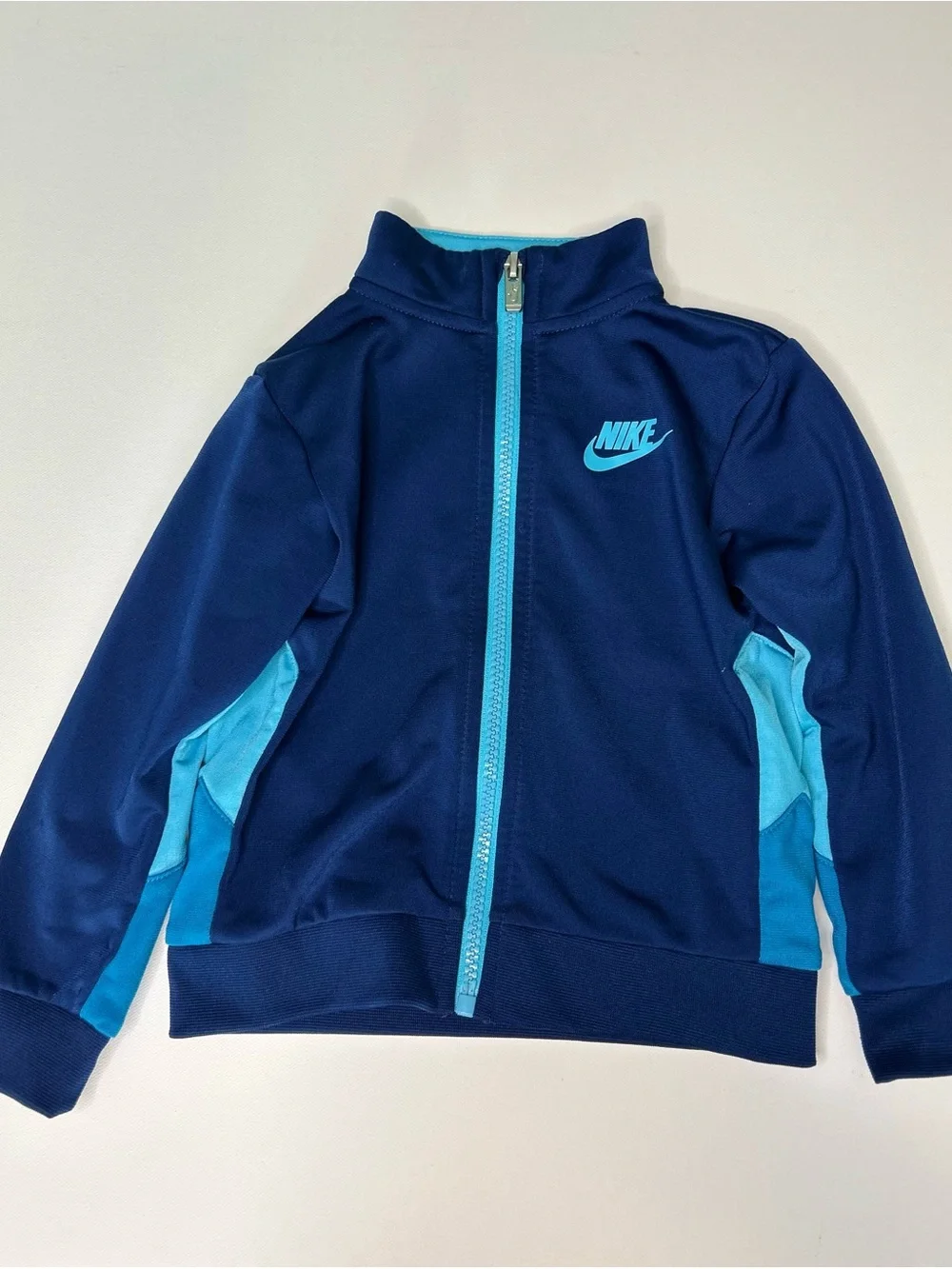 Nike Boys G4G Tricot Track Jacket Blue Void Colorblock Full Zip Size 24M